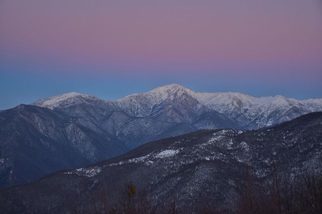 Blue Red Mountain Snow