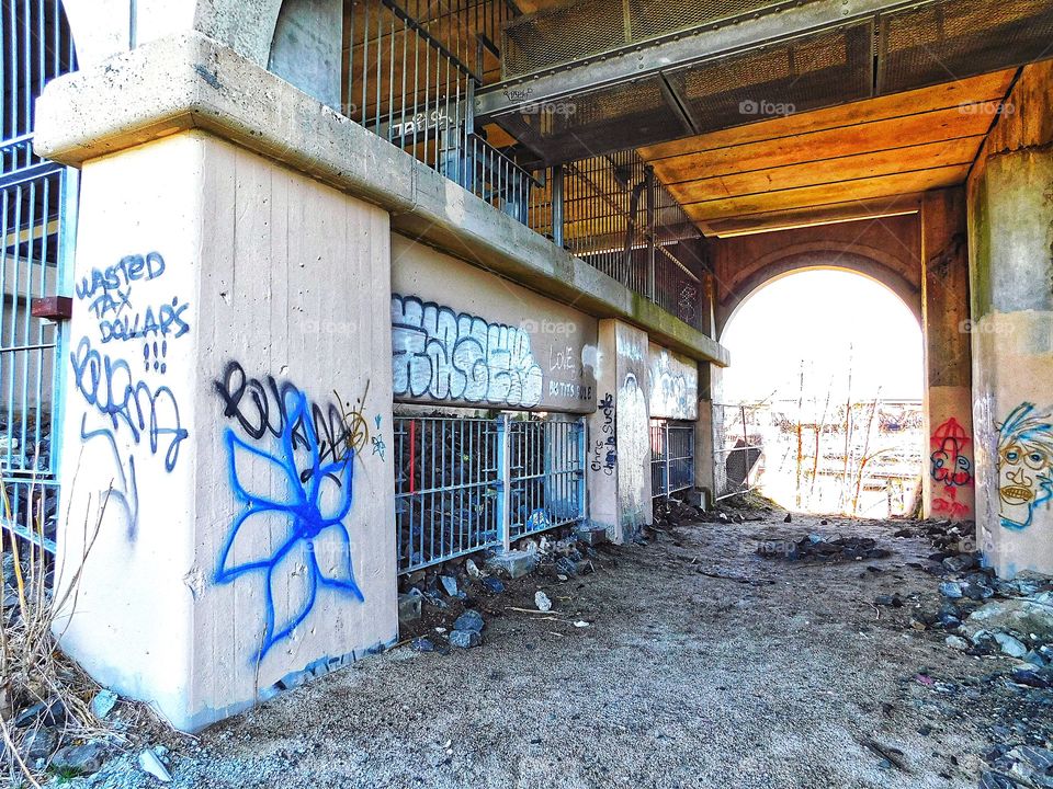 Under the Washington/Devon Bridge