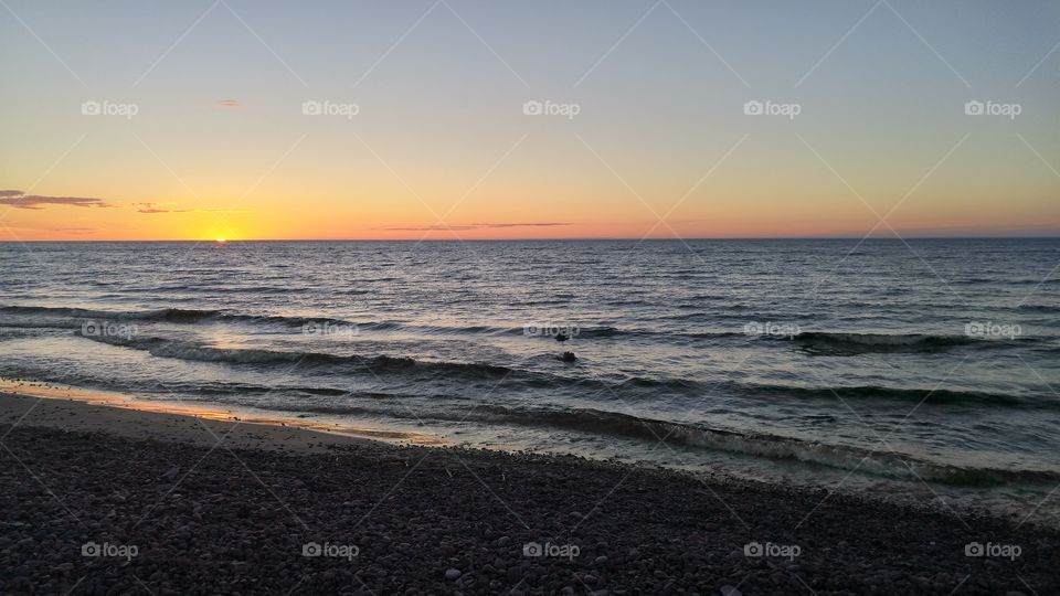 Water, Sunset, No Person, Sea, Sun