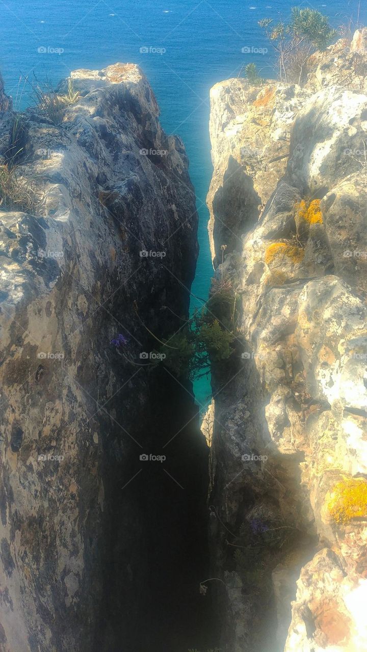 Cliffs on the coast of the Atlantic Ocean