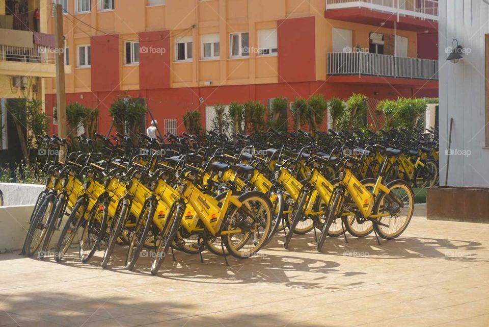 Bycicles#similar#yellow