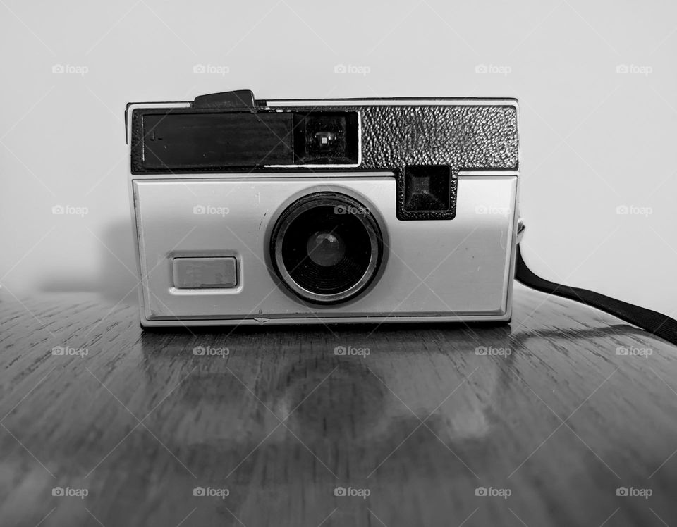 Vintage black and white camera