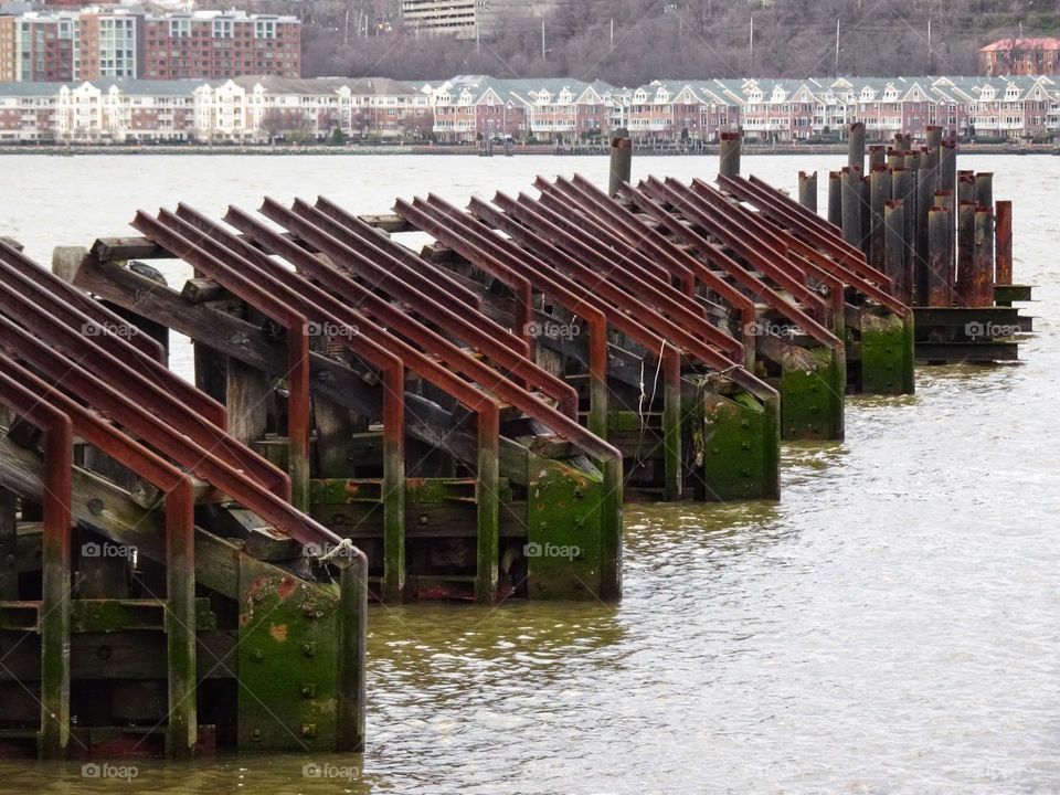 Green and brown structures 