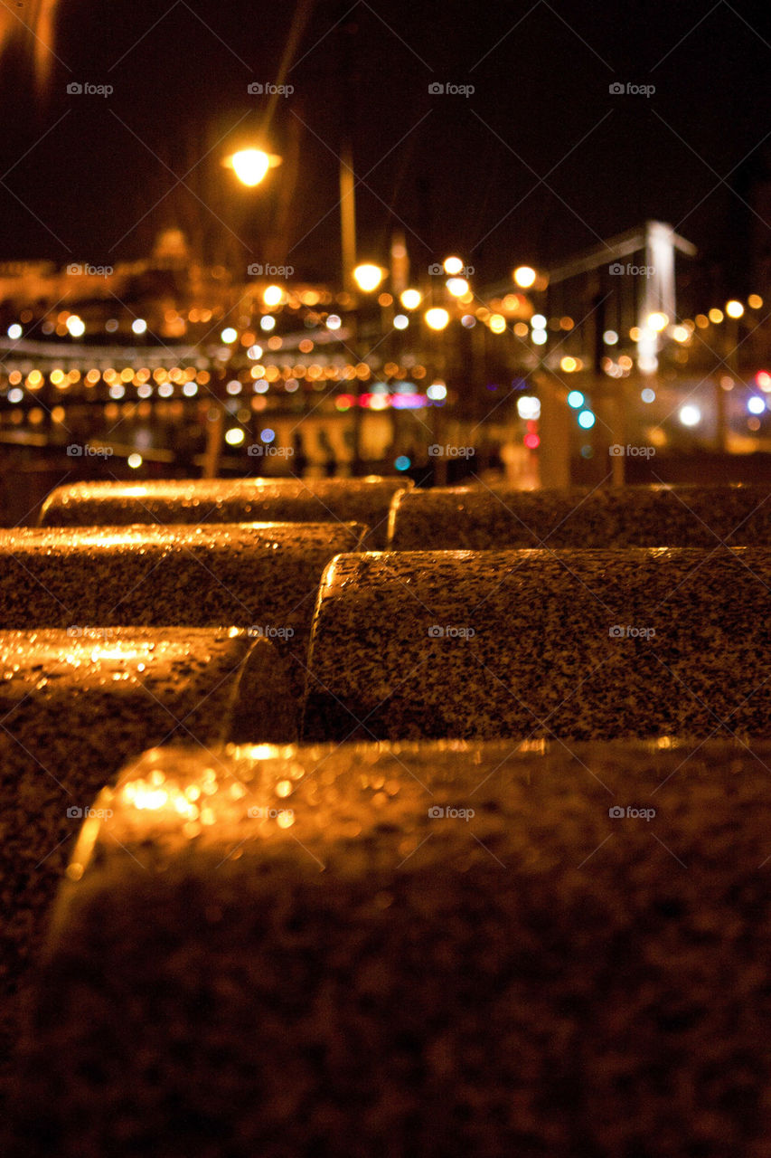 Wet streets of budapest