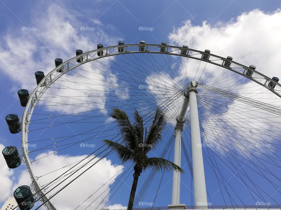 Ferris wheel and blue sky