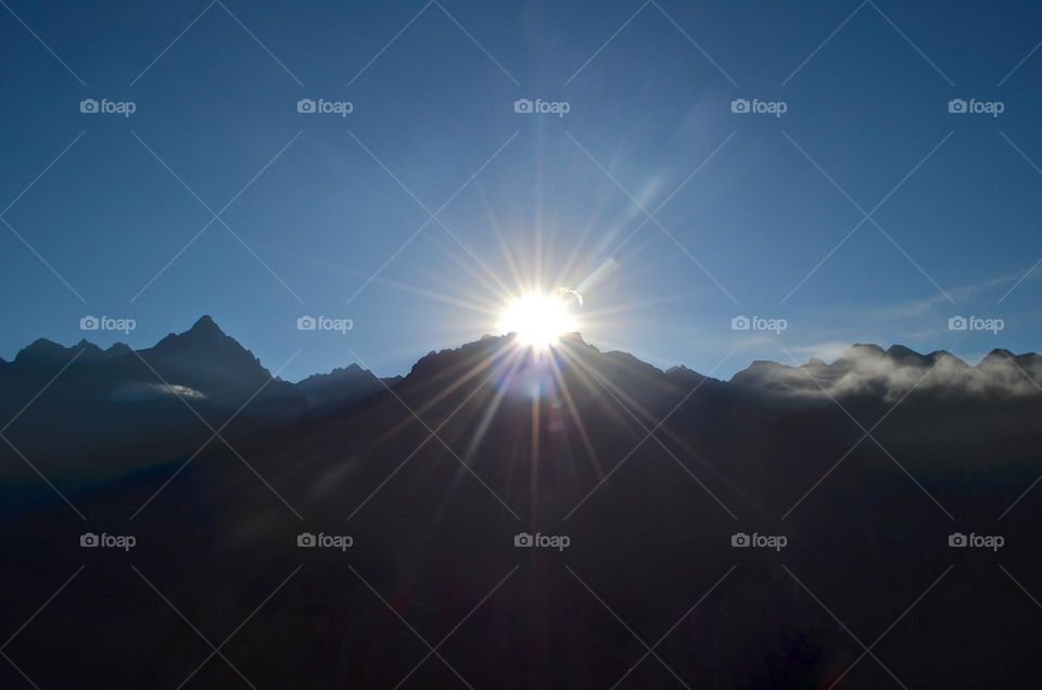Sunrise in the mountains...Upon its rediscovery in 1911, Machu Picchu archaeological site became one of the most important and visited places in the world and Peru. 