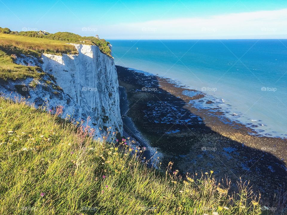 White Cliff of Dover and the English Channel in summer
