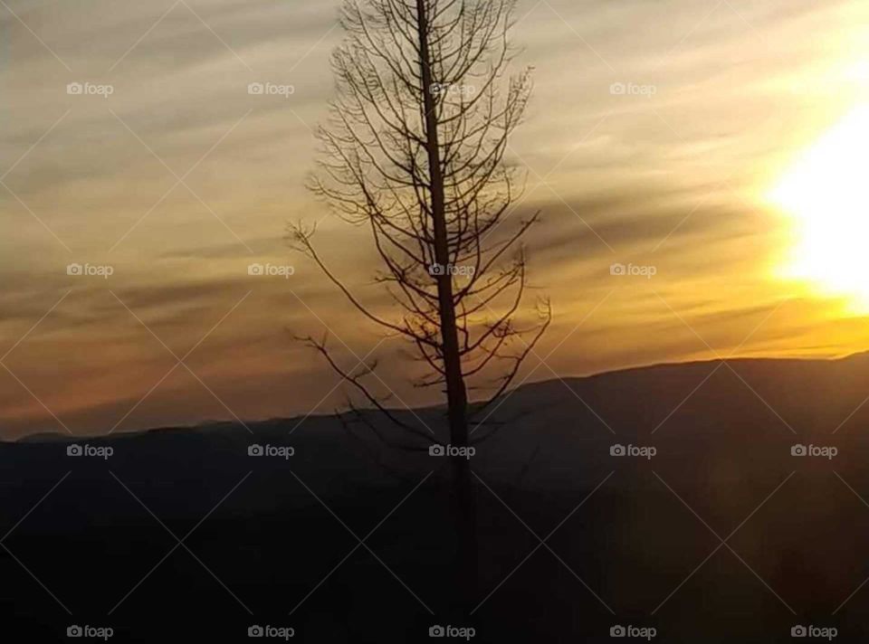 sunset view in the mountains