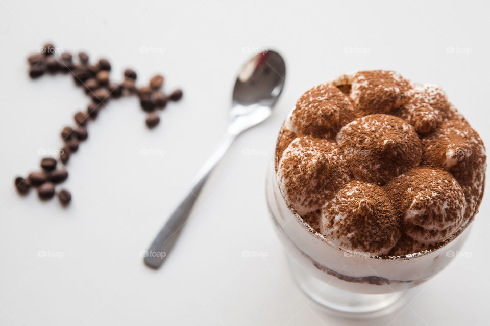 tiramisu with coffee beans