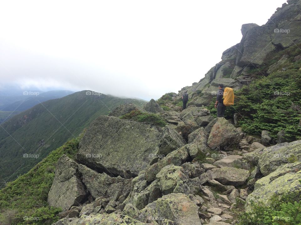 Two friends of mine climbing the side of Mt. Eisenhower in the white mountains of New Hampshire