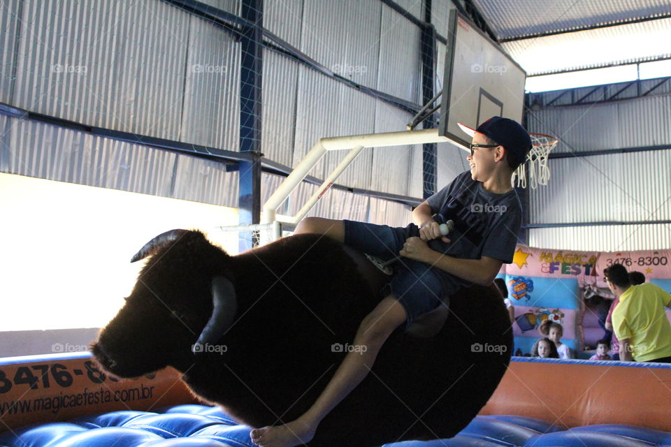 boy in the bull machine