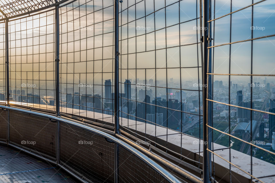 Bangkok city bird eyes view from BaiYoke tower