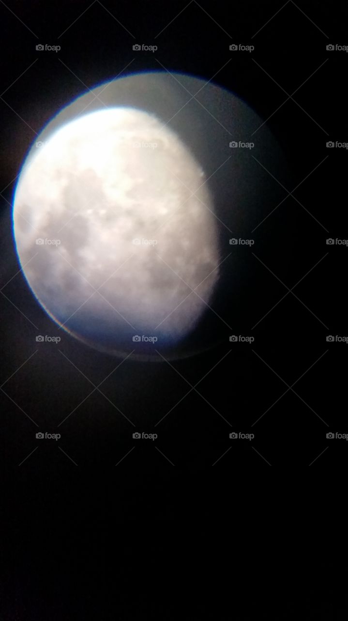 Moon captured through a telescope