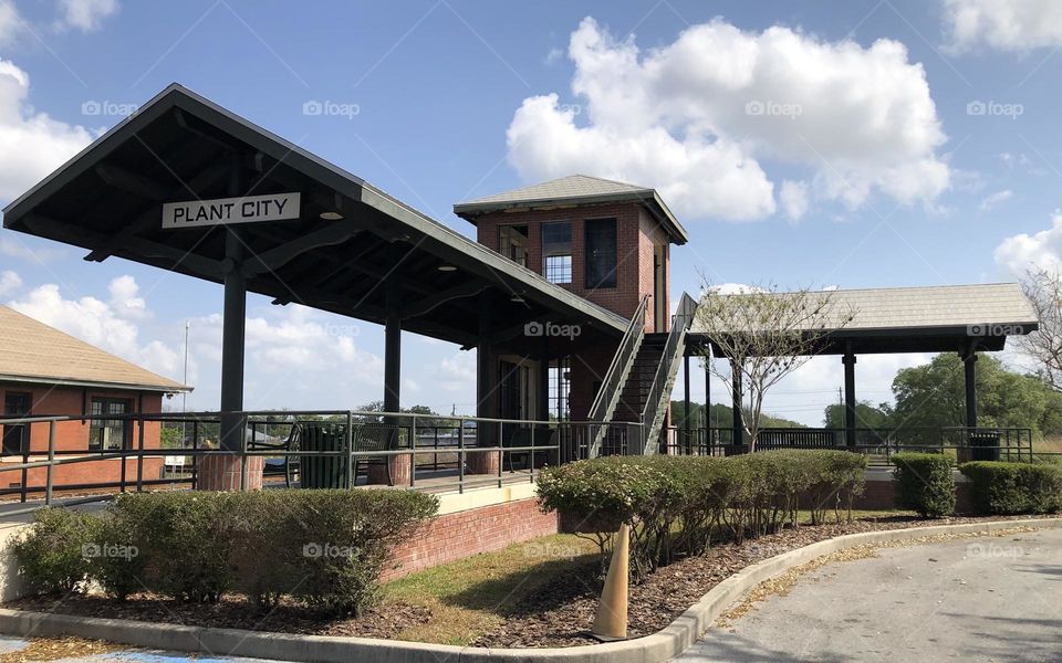 Small old fashioned original Train station Plant City Florida USA