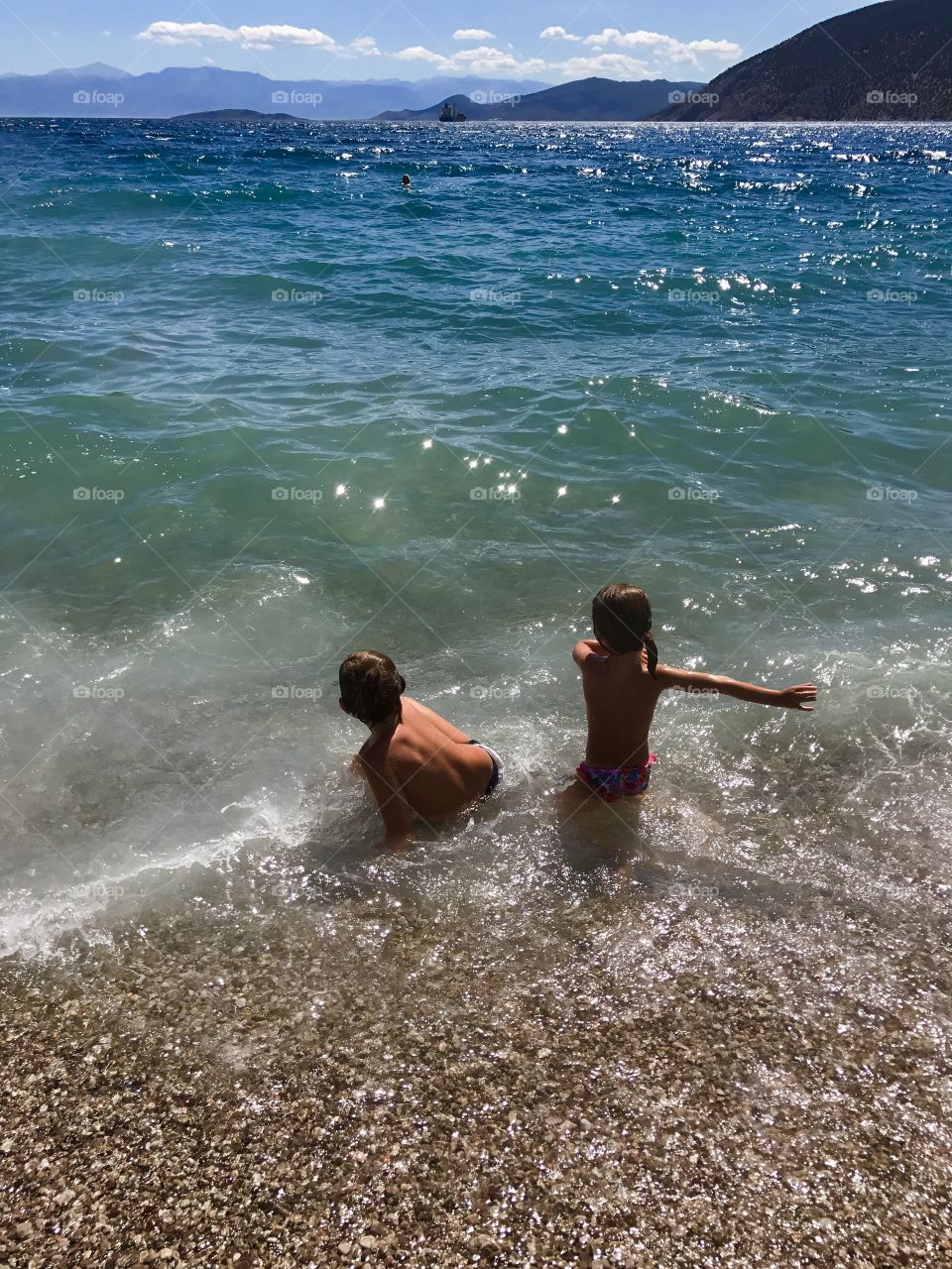 Kids in the sea
