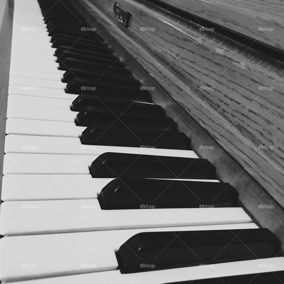 Piano Keys in Black & White
