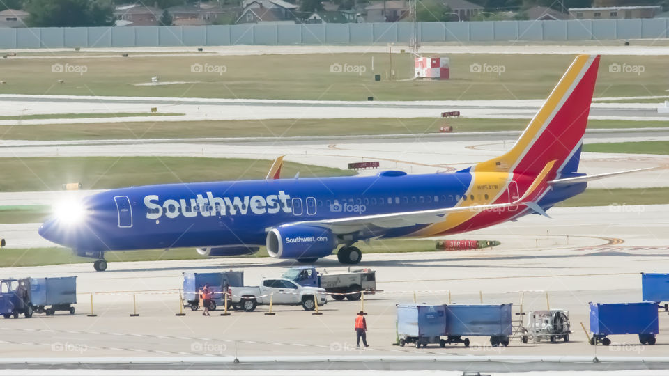 Southwest Airlines taxiing at Midway Airport 