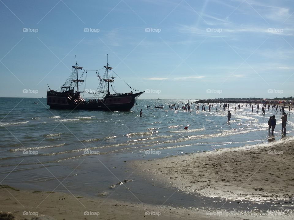 Tourists on the beach