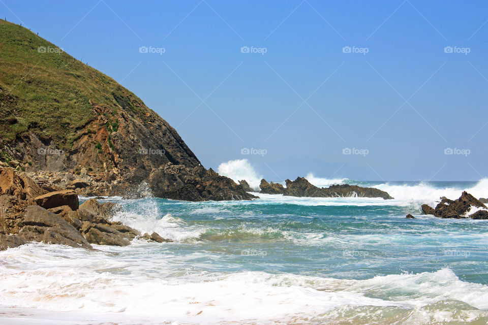 Cliffs on the beach in Spain