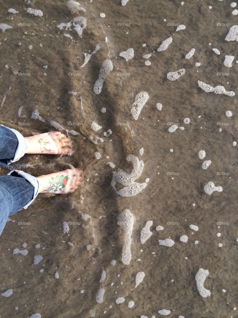 Feet in cold water