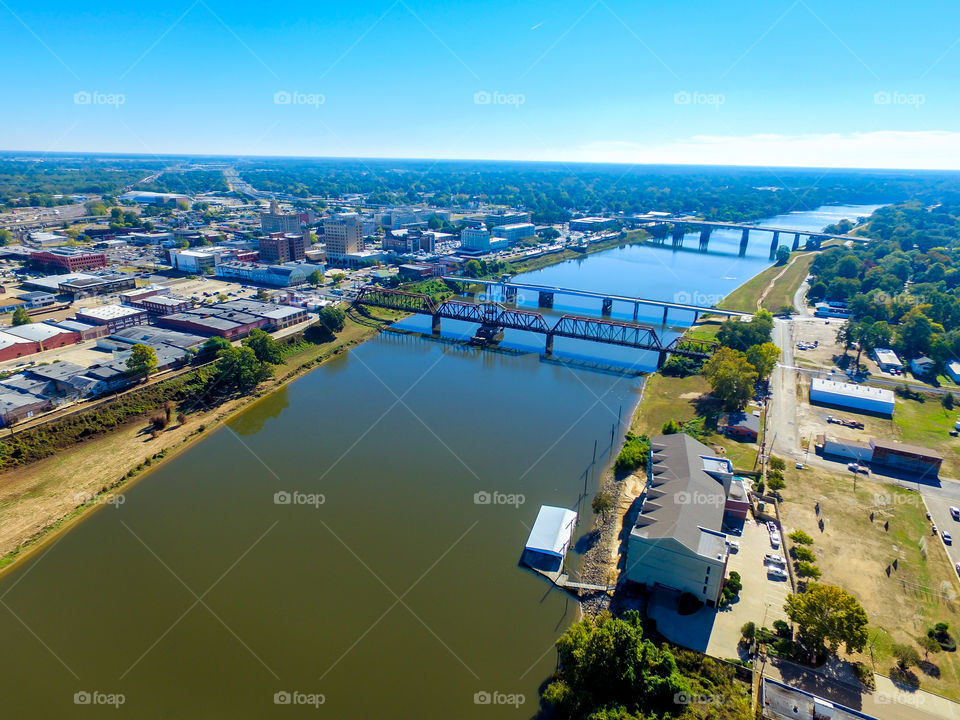 Ouachita River Aerial - Monroe, Louisiana