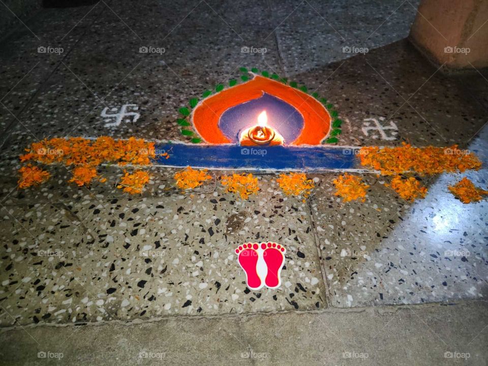 Rangoli made during Diwali