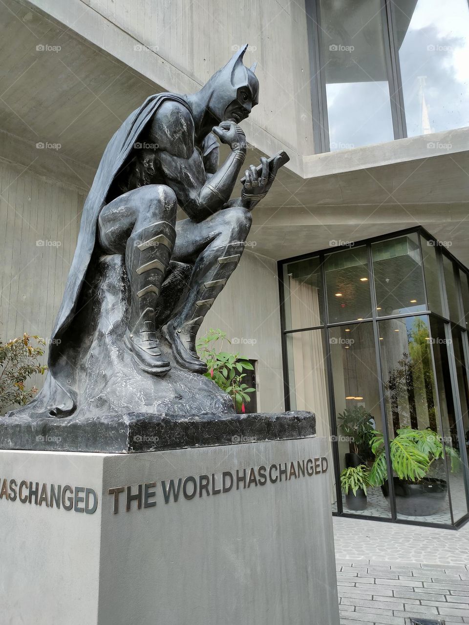 Batman statue on the street