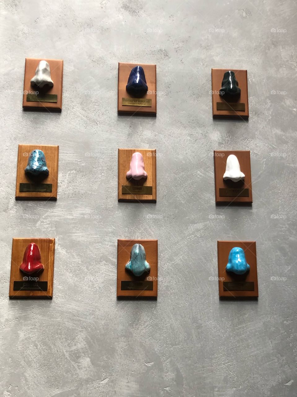 creative design element in the restaurant - sculpture of noses