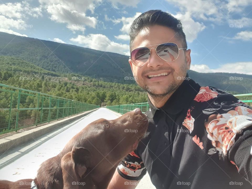 Selfie#human#dog#view#nature