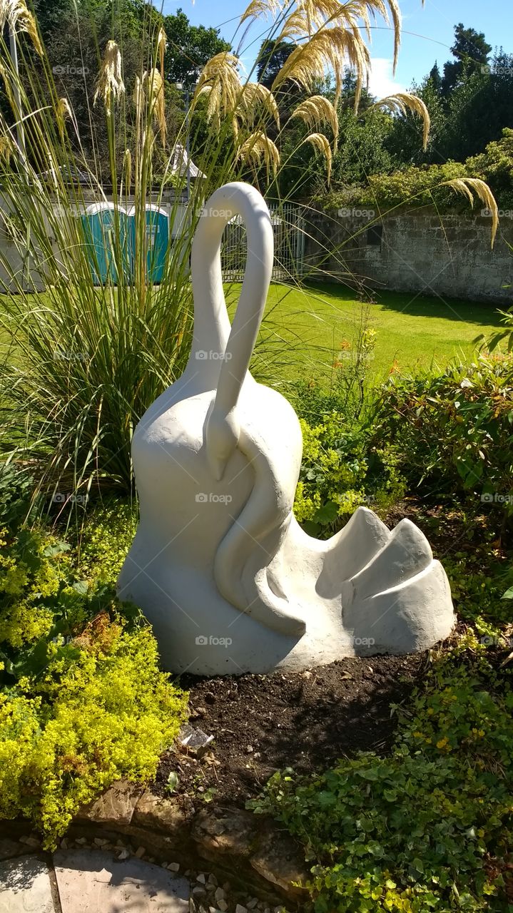 Close up of sculpture at the walled garden