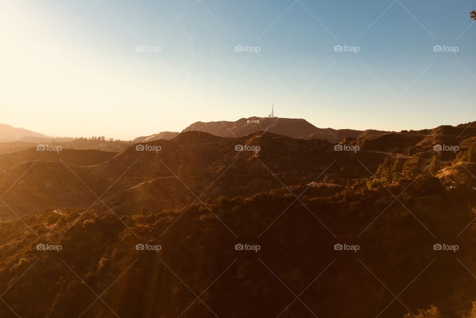 Hollywood sign at Golden Hour