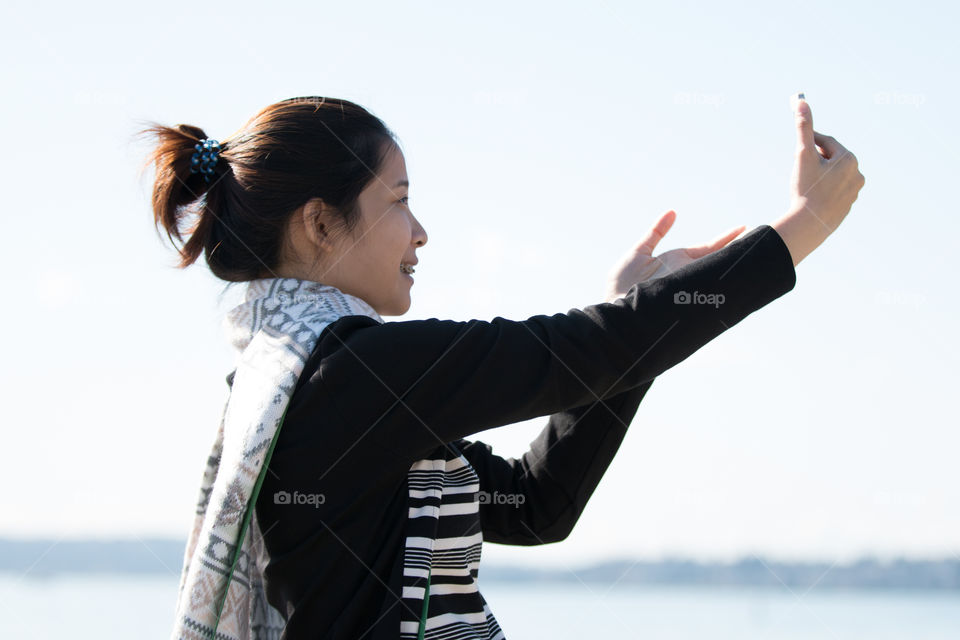 Girl taking selfie 