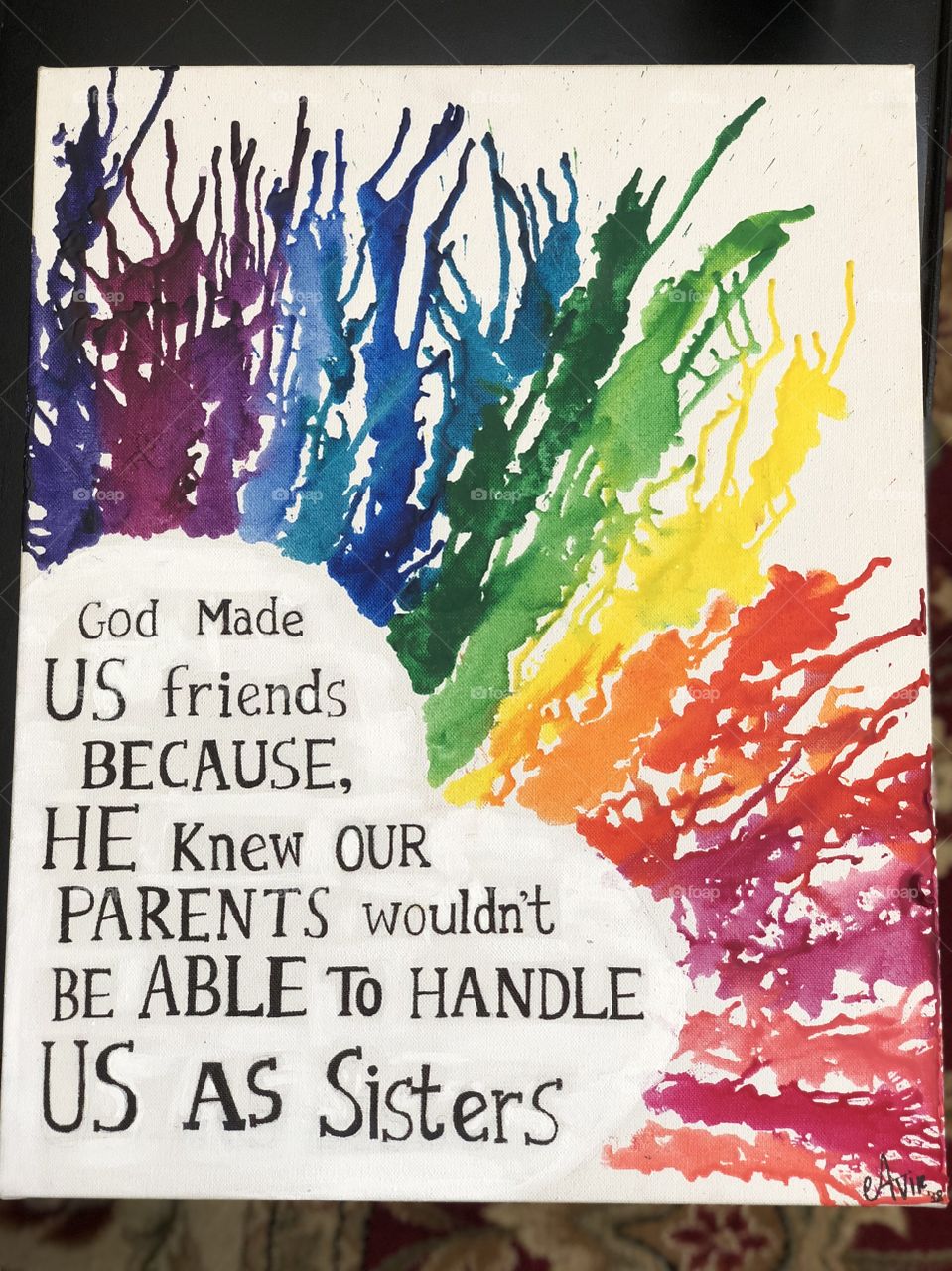 DIY Photo canvas crayon art