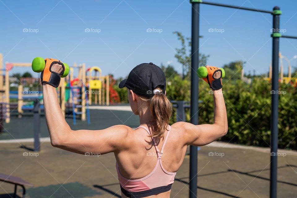 woman working out outdoors