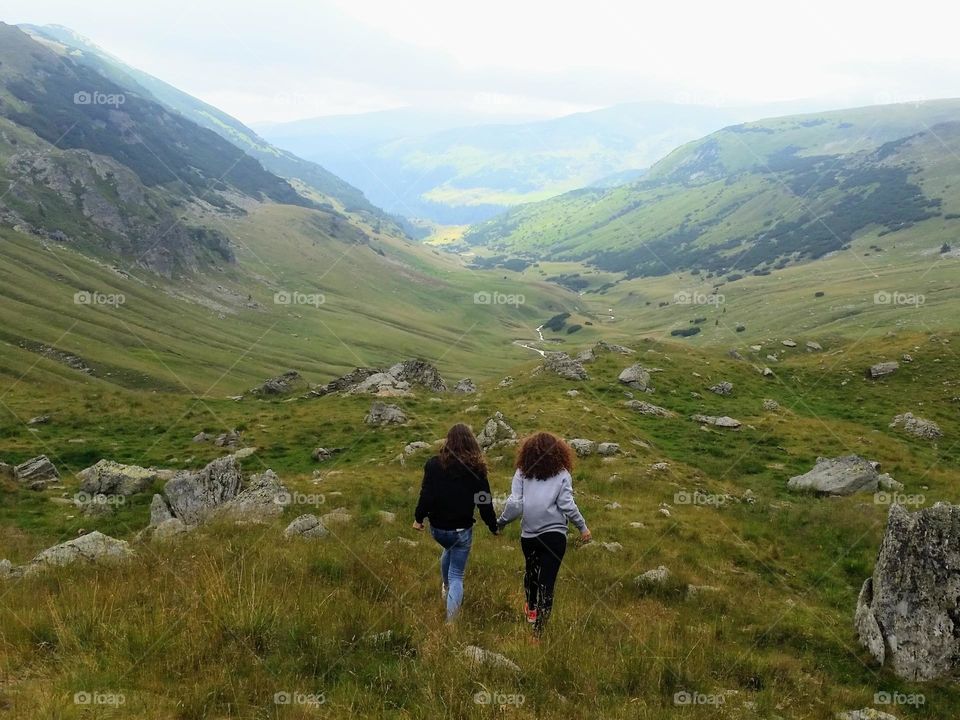 couple of girls on the mountain