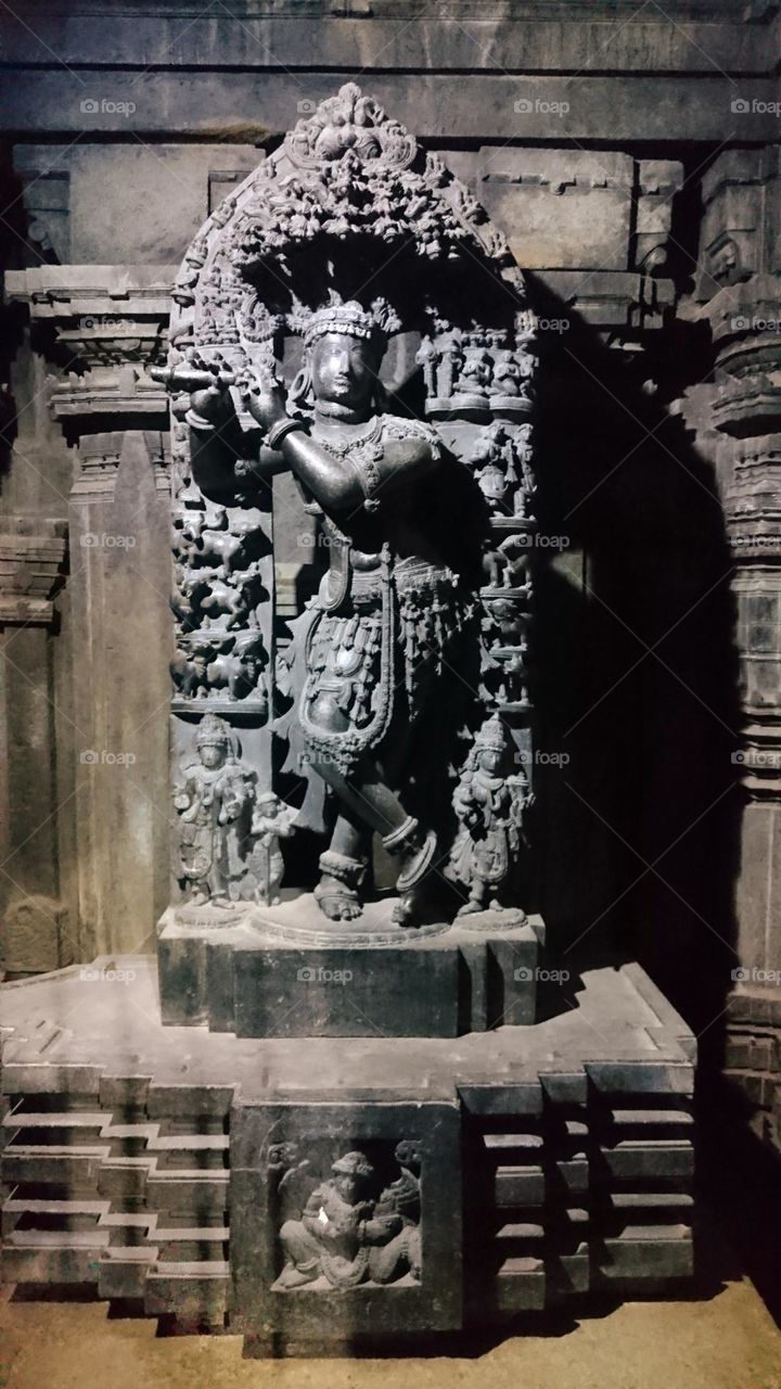 Hoysala art  - Somanatha pura  - Krishna monolithic