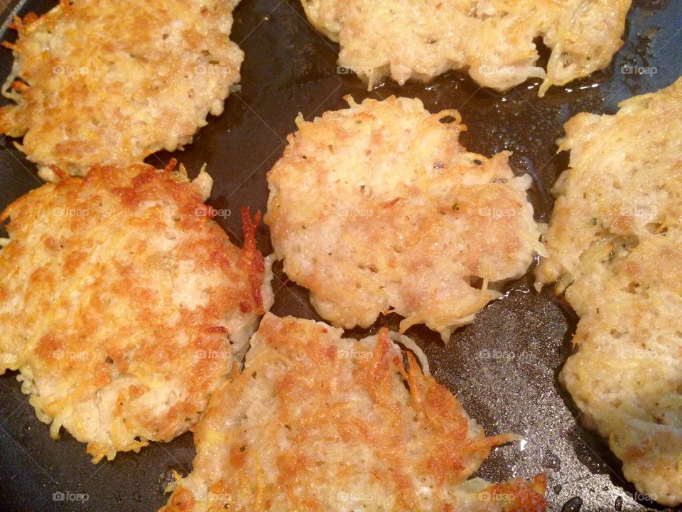 Meat and potato pancakes fried 