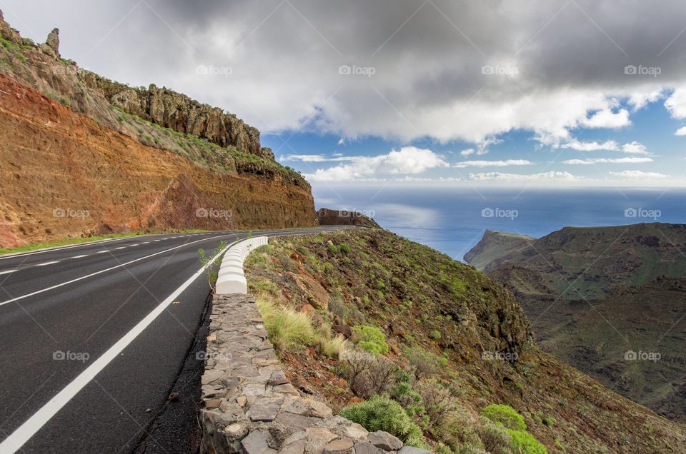 La Gomera road. La Gomera island