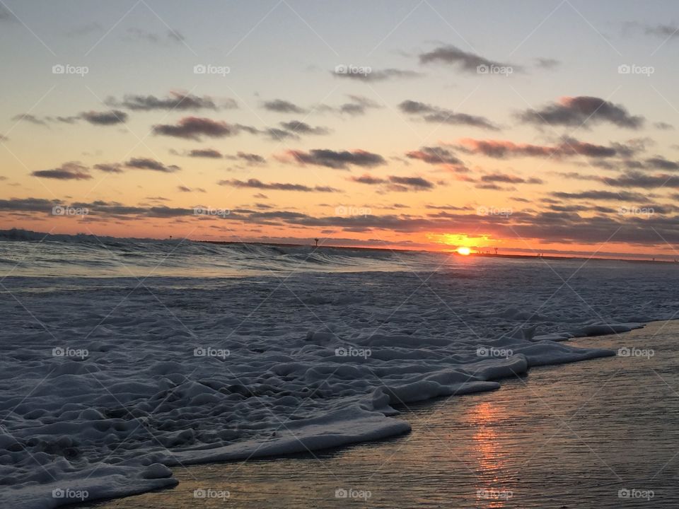 Beautiful sunset on the beach