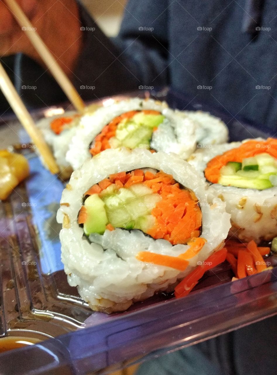 Close-up of sushi food