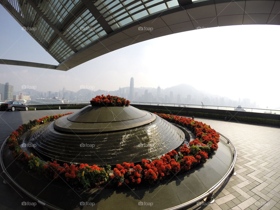 Hong Kong island. That in the background is the Hong Kong island as seen from Kowloon Bay 