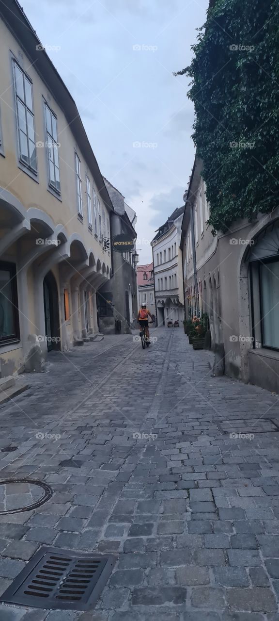 Cycling in the old town