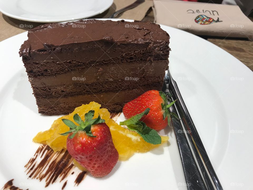 Chocolate cake-close-up