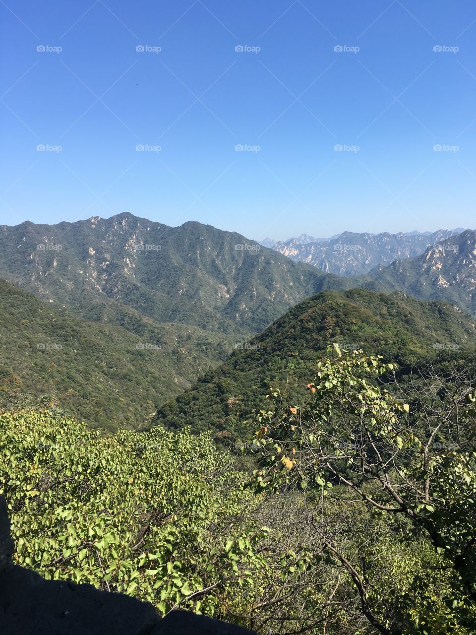 Mountain View from the Great Wall of China in Beijing