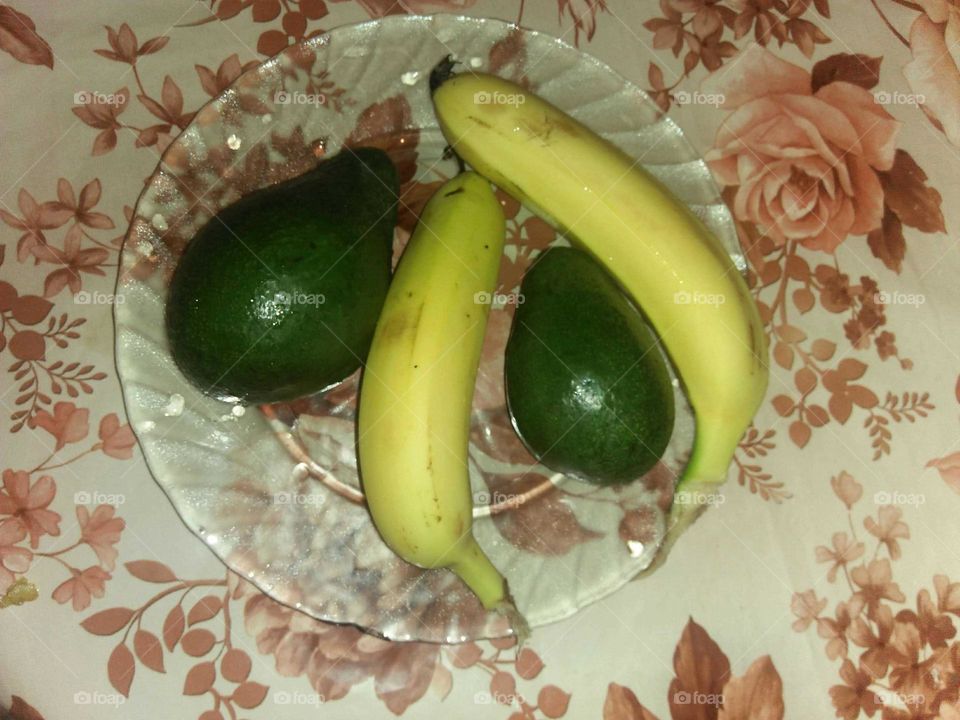 Avocado and bananas