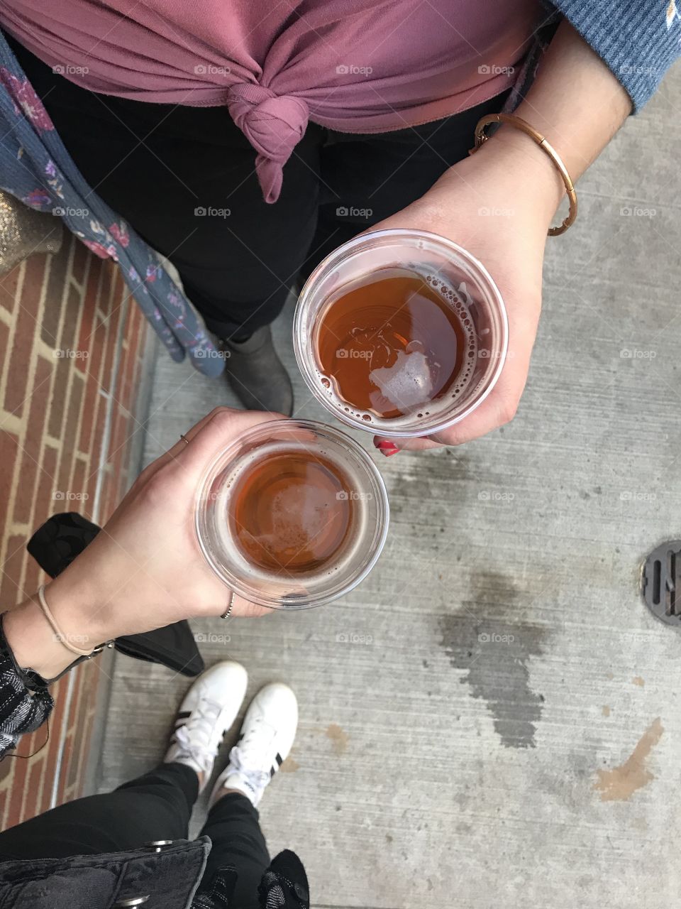 Cheers with two beers