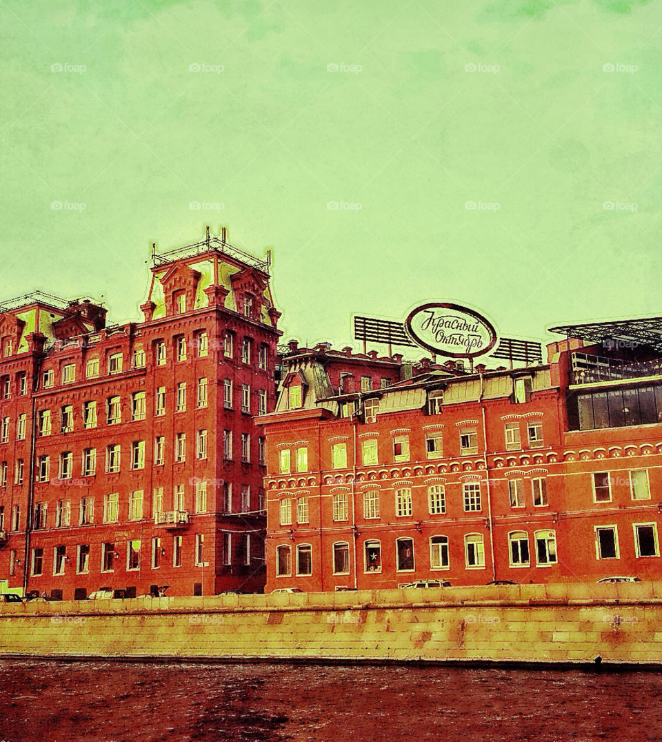 vintage river architecture retro by penguincody