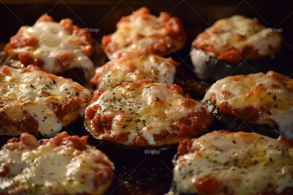 Eggplant pizzas