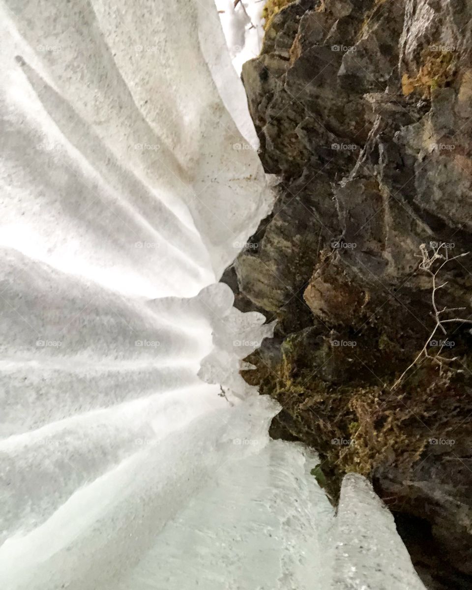 The other side of a frozen waterfall