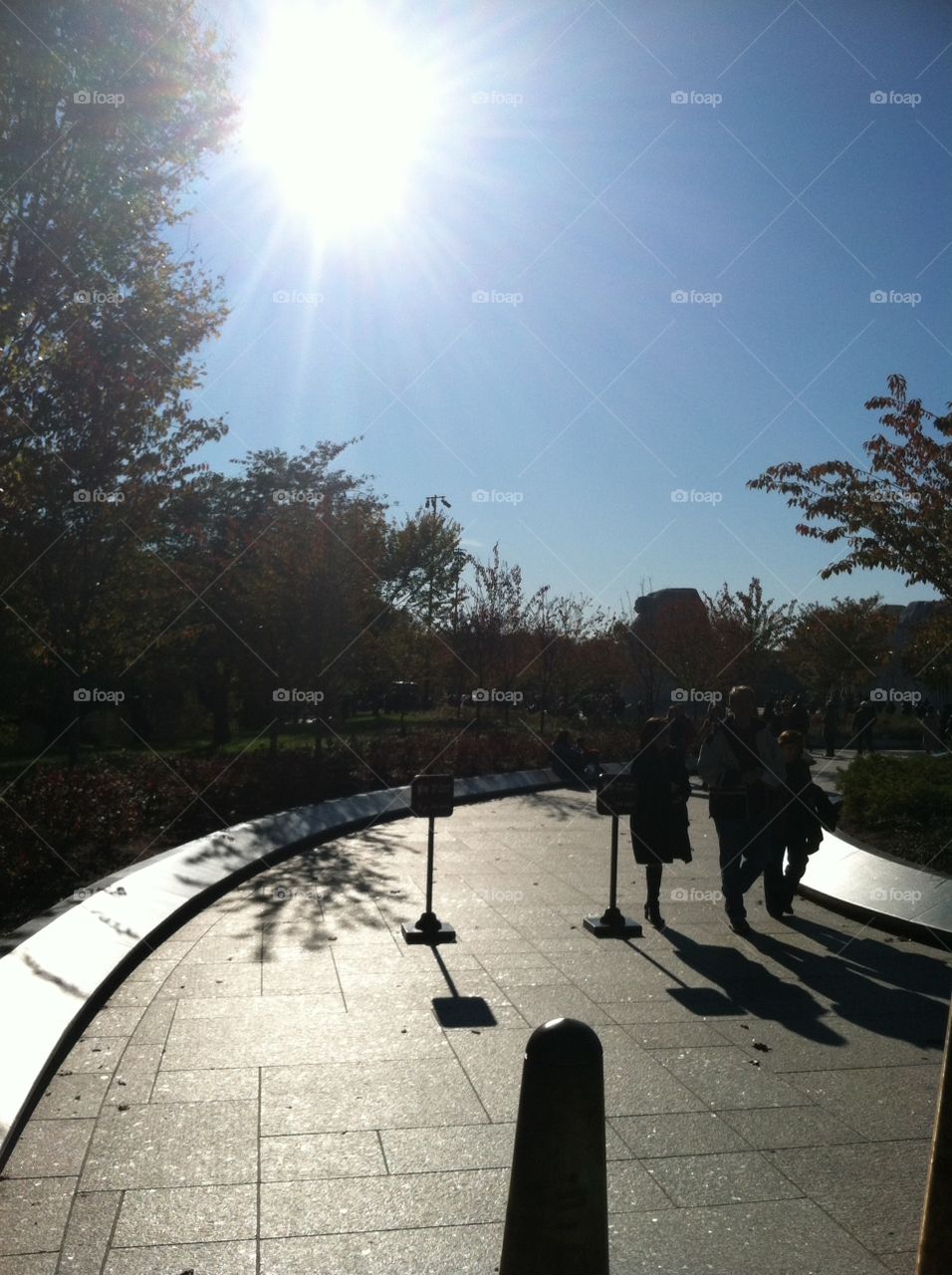 Walking in Washington on a beautiful sunny day